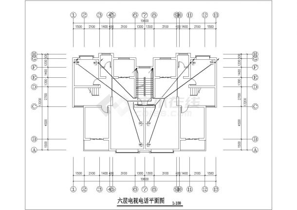 衢州市芙蓉盛苑小区7层住宅楼全套电气系统设计CAD图纸-图二