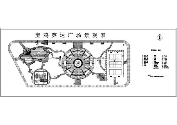 广场景观绿化设计CAD平面图--某广场规划设计图纸-图一