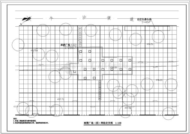 广场景观绿化设计CAD平面图--广场平面图、铺装、树池详图-图一
