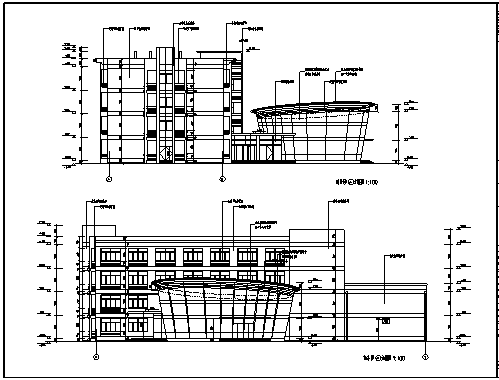 3000平米某四层框架商务楼全套施工cad图(含施工组织设计及工程量计价清单)-图一