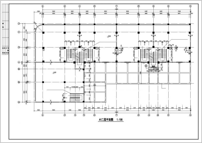 济南市永昌花园小区7层框架结构商住楼建筑设计CAD图纸（1-2层商用）_图1