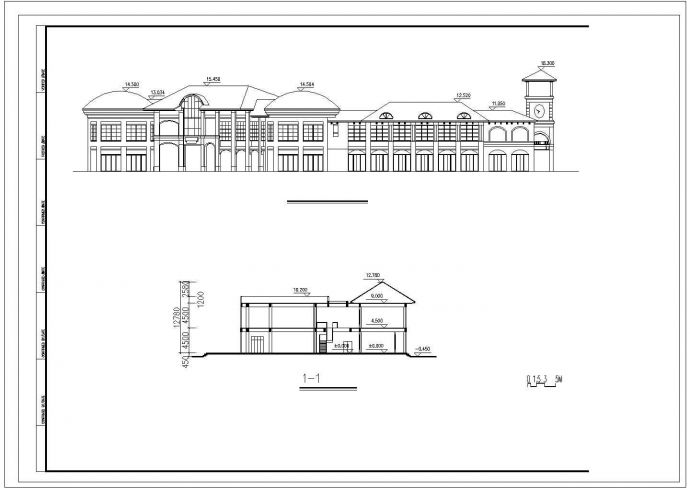 某二层框架结构高档会所（7166.8㎡）设计cad全套建筑方案图（标注详细）_图1