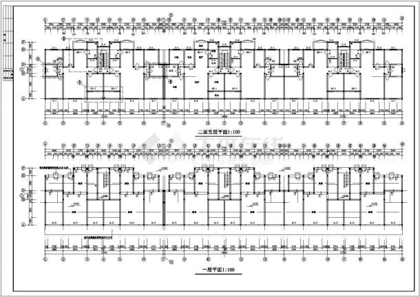 成都市华阳花园小区6层砖混结构组合式住宅楼建筑设计CAD图纸-图一