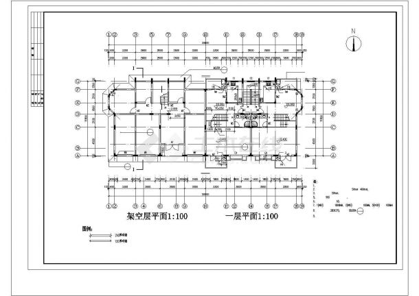 某小型公寓（四层框架结构，2873.6㎡）设计cad全套建筑施工方案图（含设计说明）-图二