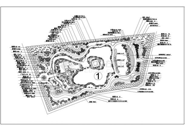 公园广场绿化CAD图纸-上海松江某公园规划种植设计图-图一