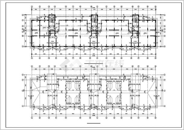 大连市外景华苑小区14层框混结构住宅楼建筑结构设计CAD图纸（含闷顶层）-图一