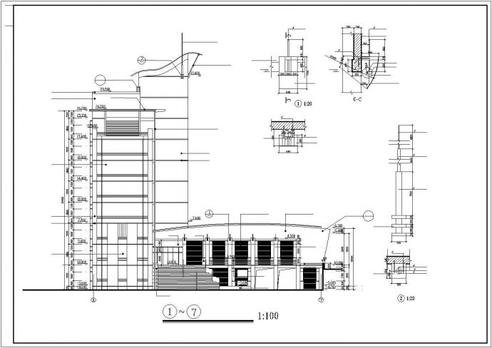 八层公安局办公楼建筑设计施工图_图1