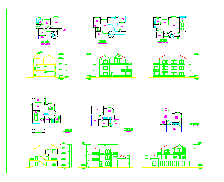 别墅住宅造型设计图，含效果图