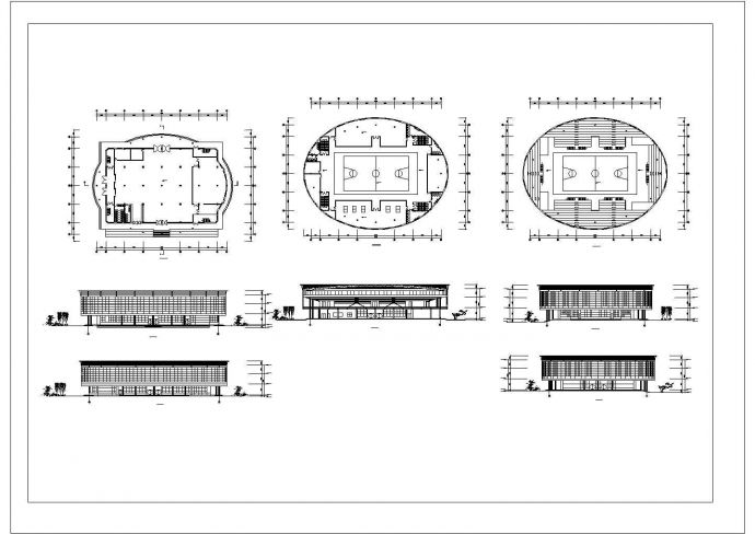 某2+1夹层体育馆建筑设计图_图1