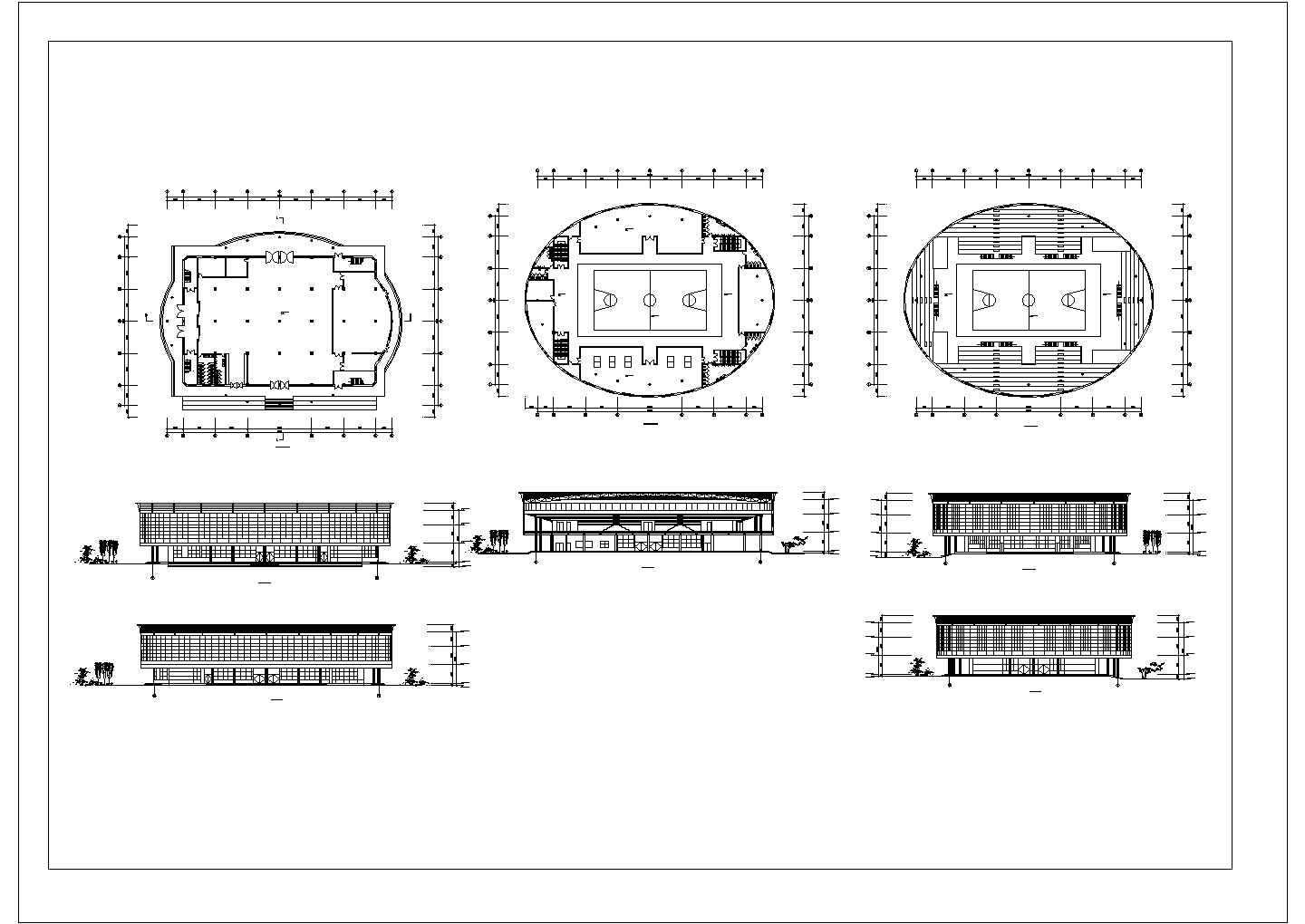 某2+1夹层体育馆建筑设计图