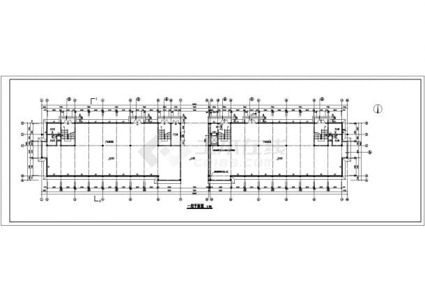 上海电子厂六层办公楼建筑设计施工cad图纸，共七张-图一