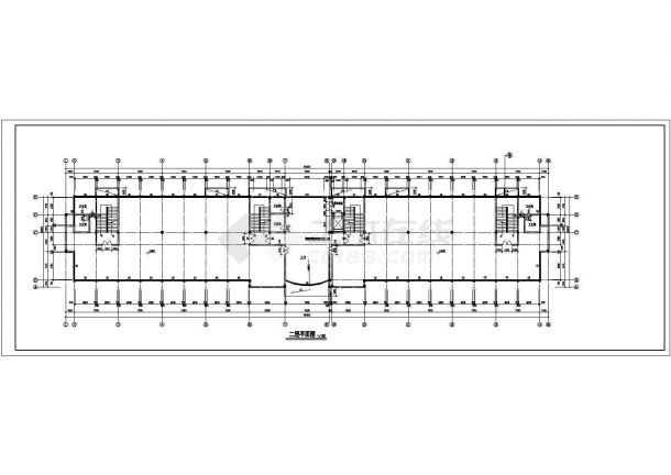 上海电子厂六层办公楼建筑设计施工cad图纸，共七张-图二