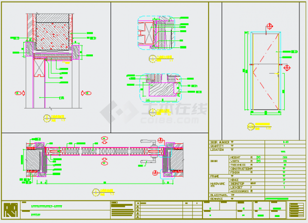 某现代泰式风格CAD设计完整施工图门表图-图一