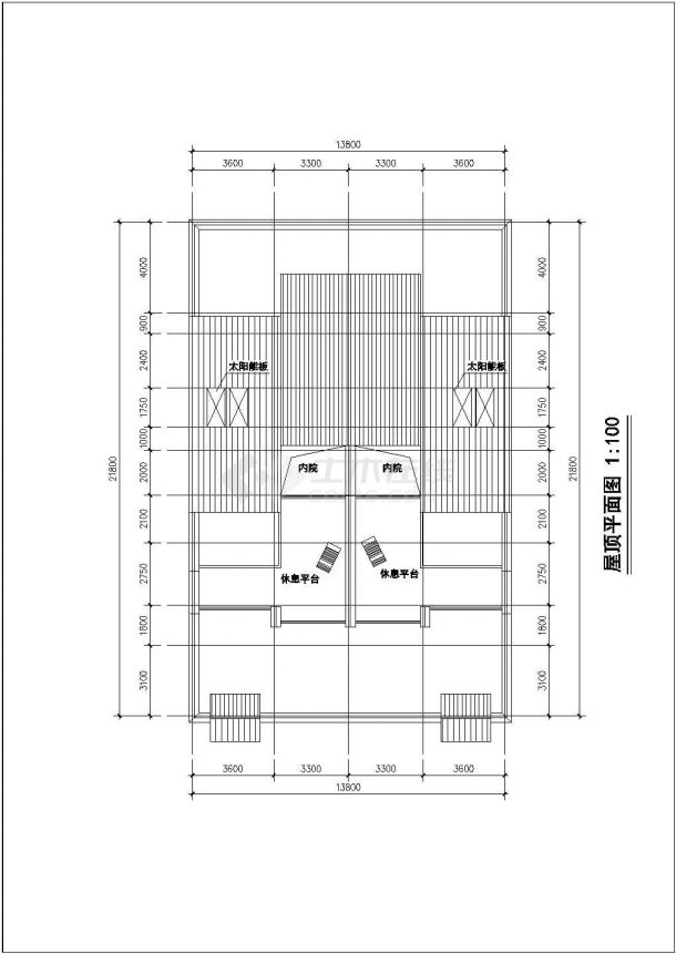 崇州市紫金园小区3层砖混结构双拼式别墅楼建筑设计CAD图纸（3套方案）-图一