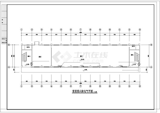 某校多层宿舍电气屋面防雷电气平面图-图二