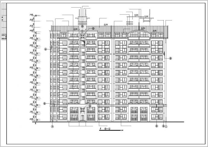 武汉市御江花园小区11+1层框混结构住宅楼平立剖面设计CAD图纸_图1