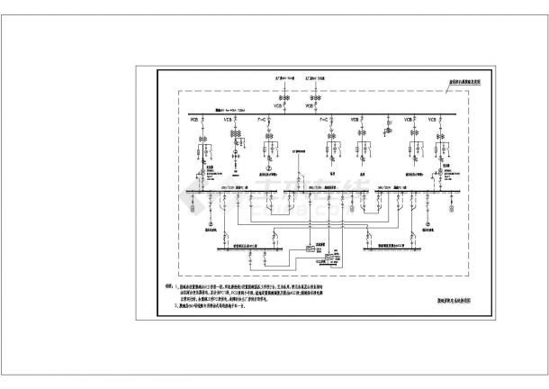 脱硫供配电系统接线cad图纸设计-图一
