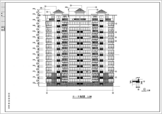 南京市象湾花园小区11层框架结构住宅楼建筑设计CAD图纸（含半地下室）_图1