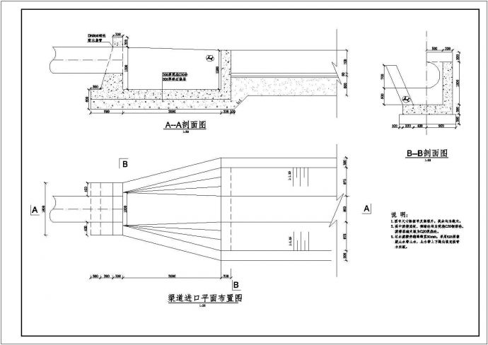 【精选】大型种植基地引水渠道设计CAD图纸_图1