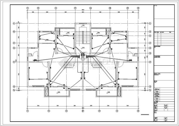 四层叠加别墅电气照明设计方案CAD图-图二