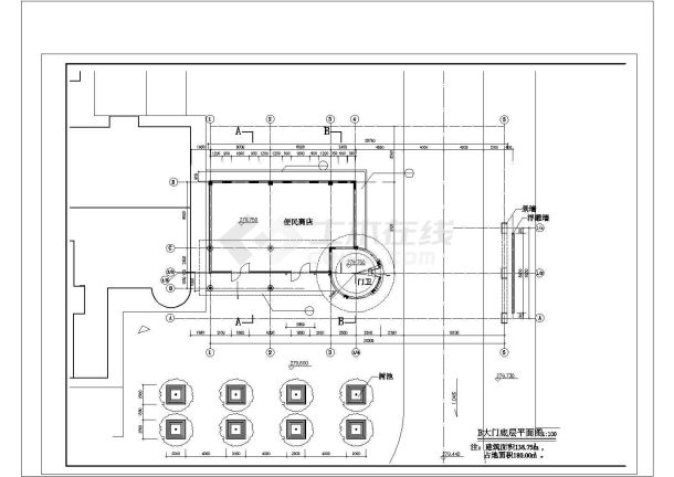 某小区豪华大门装修施工CAD参考图-图二