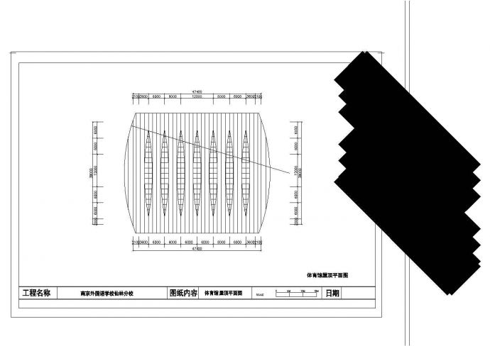 某二层外国语学校体育馆建筑方案设计图_图1