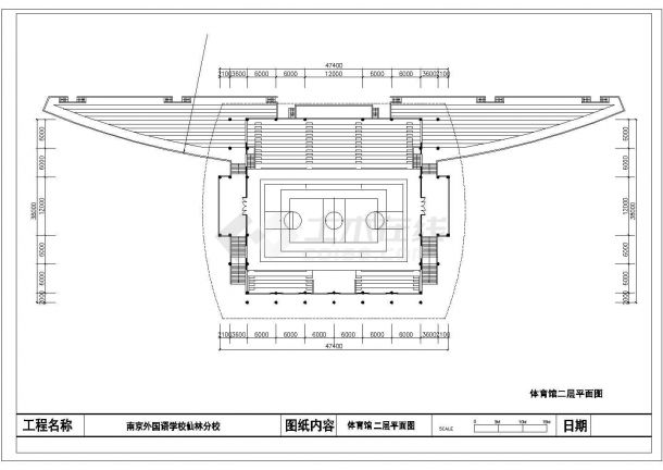 某二层外国语学校体育馆建筑方案设计图-图二