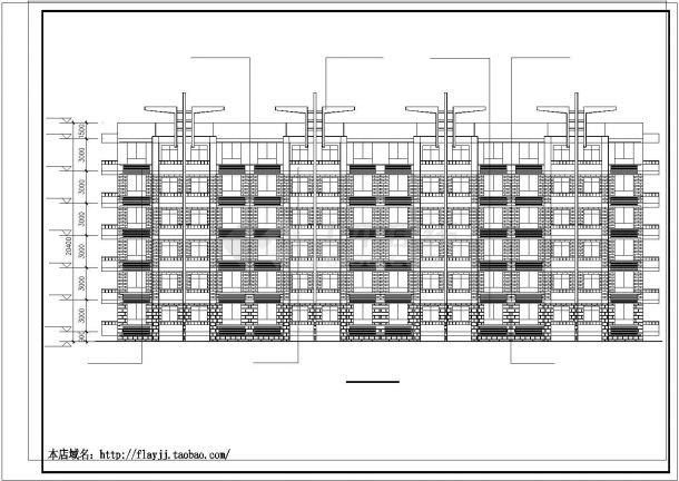 某6层研究生公寓楼建筑设计CAD图-图二
