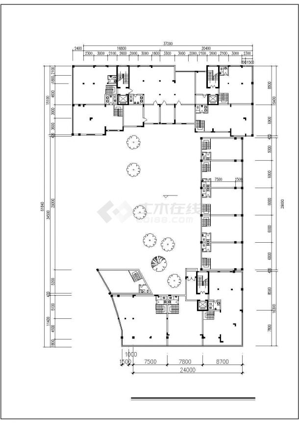 长沙市维扬花园小区两栋11层框架结构住宅楼全套建筑设计CAD图纸-图一