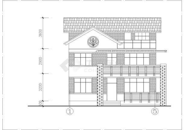 265平米左右3层混合结构单体别墅平立面CAD设计图纸-图一