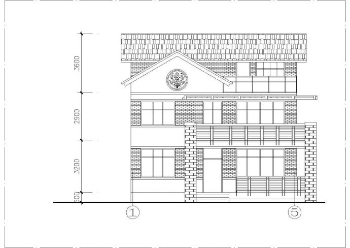 265平米左右3层混合结构单体别墅平立面CAD设计图纸_图1
