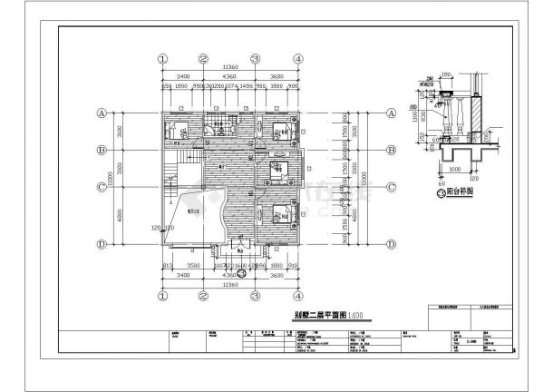 265平米2层砖混结构独栋别墅建筑+结构CAD设计图纸-图二