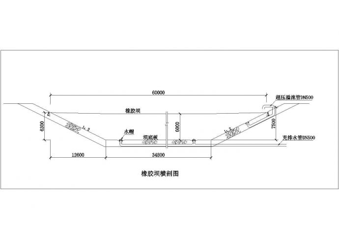 贵州橡胶坝建筑设计cad图纸_图1