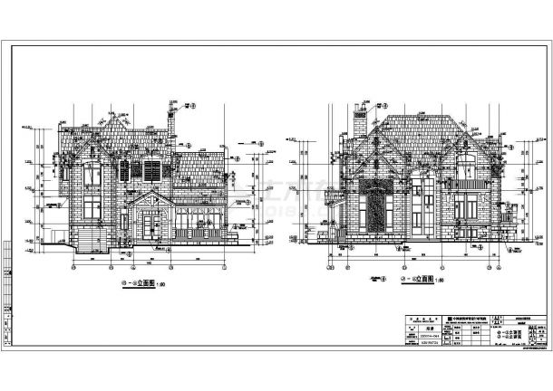 530平米双层异形框剪结构豪华别墅建筑CAD设计图纸（含地下室）-图二