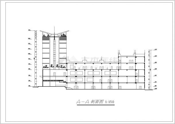 风云大酒店CAD建筑设计施工图-图二