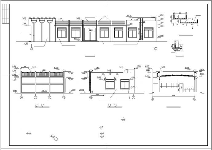 某地区食堂建筑设计cad图纸_图1