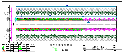 锦秀路绿化种植景观设计cad施工图_图1