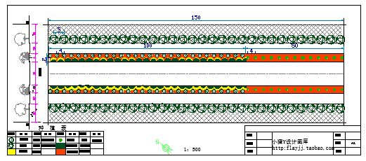 锦秀路绿化种植景观设计cad施工图-图二