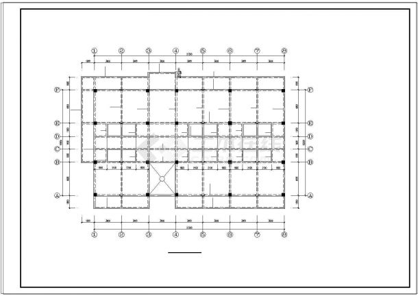 某五层办公楼混凝土框架结构结构cad施工图纸-图一