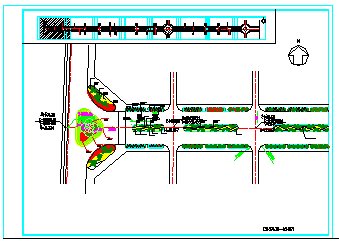 某镇道路绿化景观设计cad施工图-图二