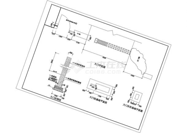  Complete sectional drawing of CAD detail structure of a factory door - Figure 1