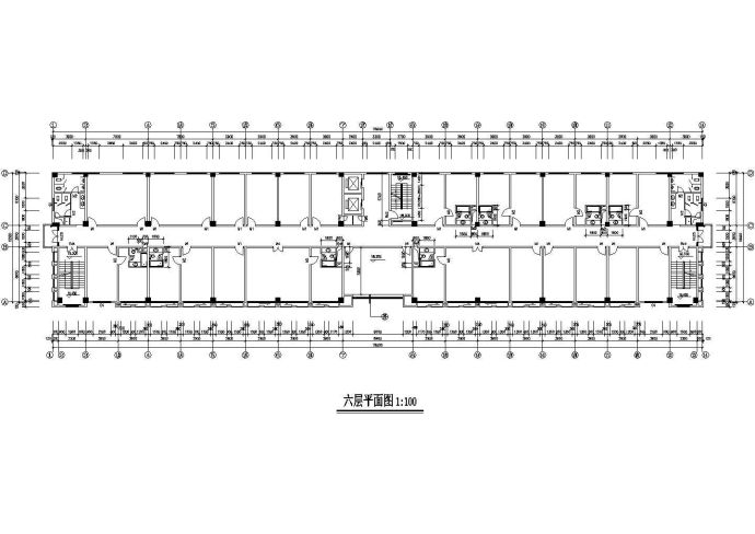 某9462㎡七层框架办公楼建筑施工CAD图纸（高32米）_图1