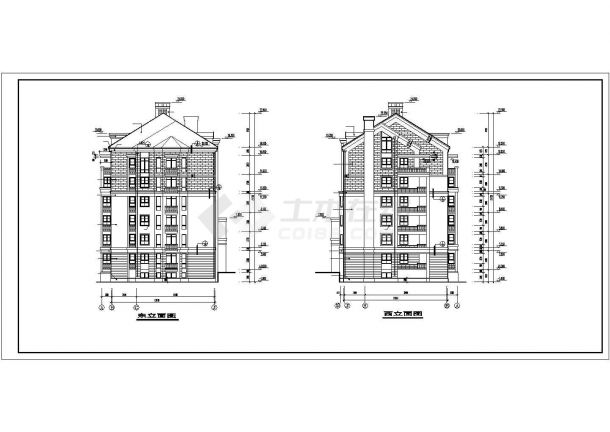 3300平米6层框混结构住宅楼全套建筑设计CAD图纸（含阁楼层）-图二