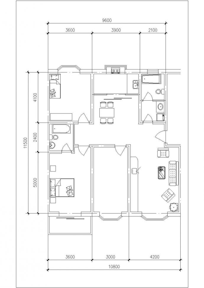 天津某新建小区60-140平米左右的平面户型设计CAD图纸（共45张）_图1