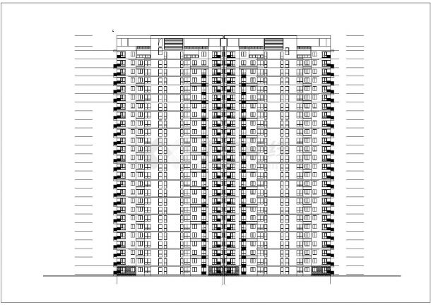 深圳某小区2.1万平米左右26层框剪结构住宅楼平立剖面设计CAD图纸-图一