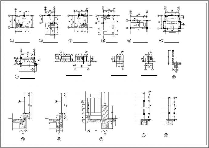 3100平米左右6层混合结构住宅楼建筑设计CAD图纸（含半地下室和阁楼）_图1