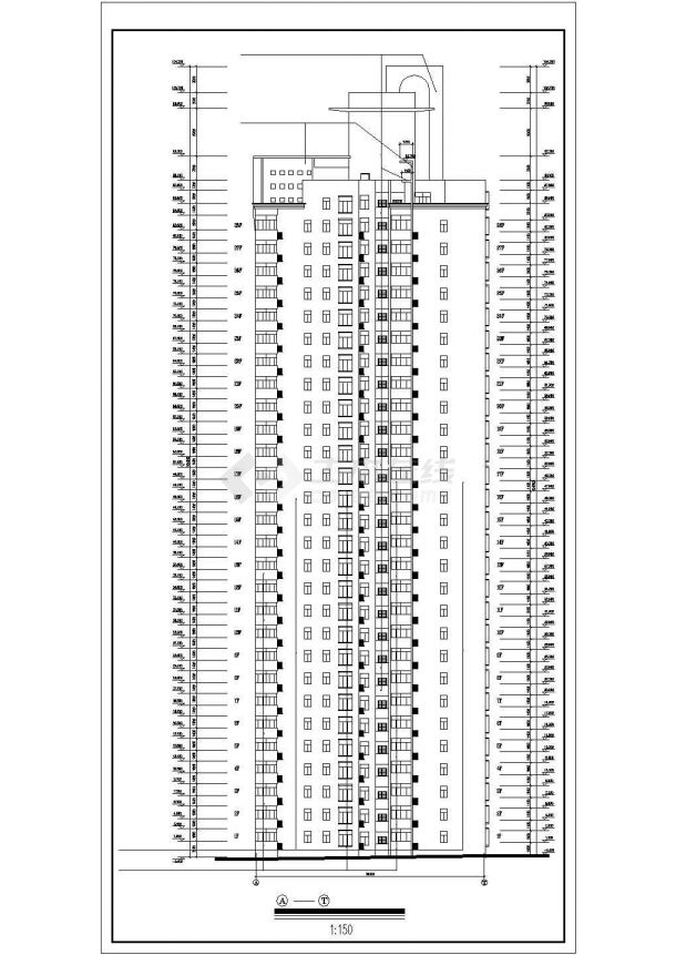 1.9万平米28+2层框架结构住宅楼全套建筑设计CAD图纸（含机房层）-图一