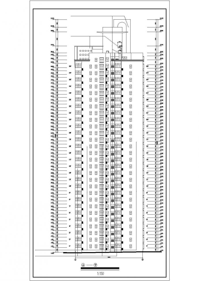 1.9万平米28+2层框架结构住宅楼全套建筑设计CAD图纸（含机房层）_图1