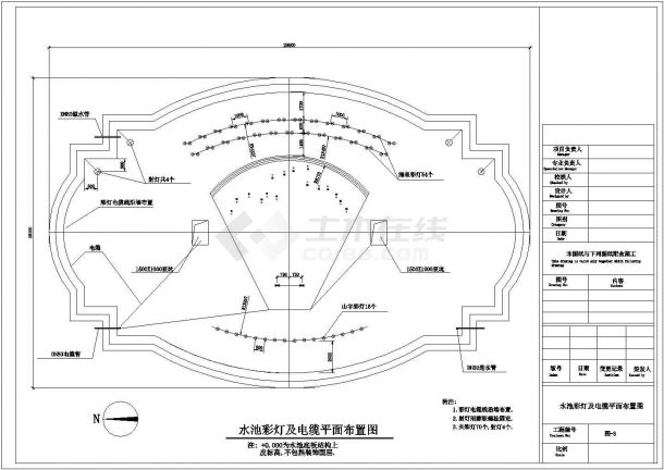 某喷泉水池雕塑CAD景观设计完整详细施工图-图二