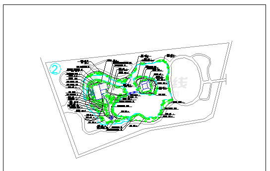 上海松江某公园规划种植设计cad施工图-图二